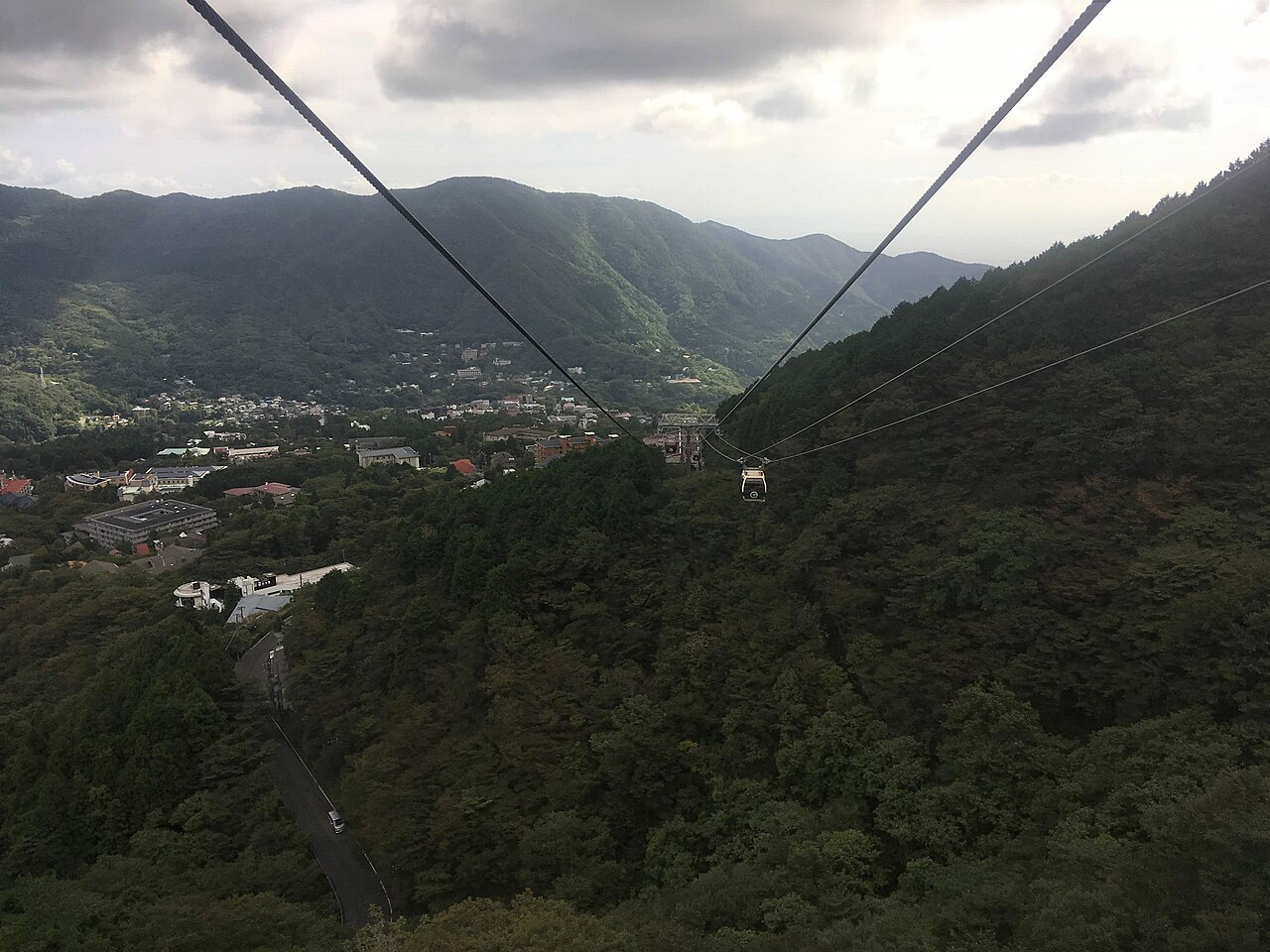 Gora and the surrounding mountains seen from the Hakone ropeway